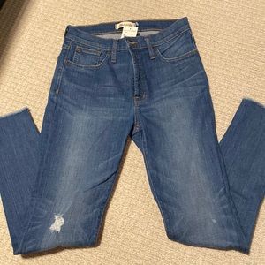 NWT Madewell size 29 raw hem high rise skinny jeans